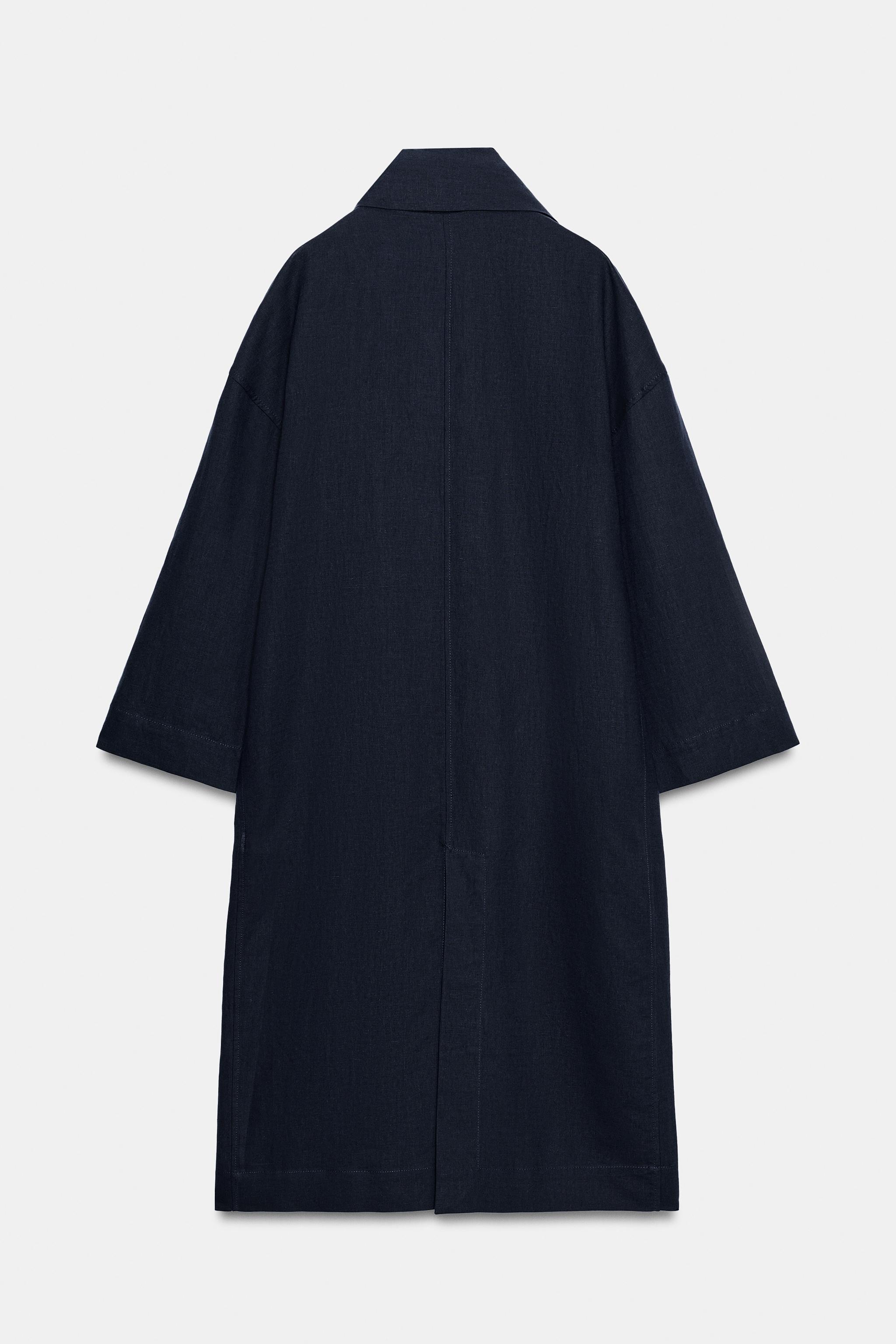 OVERSIZED LINEN BLEND COAT ZW COLLECTION
